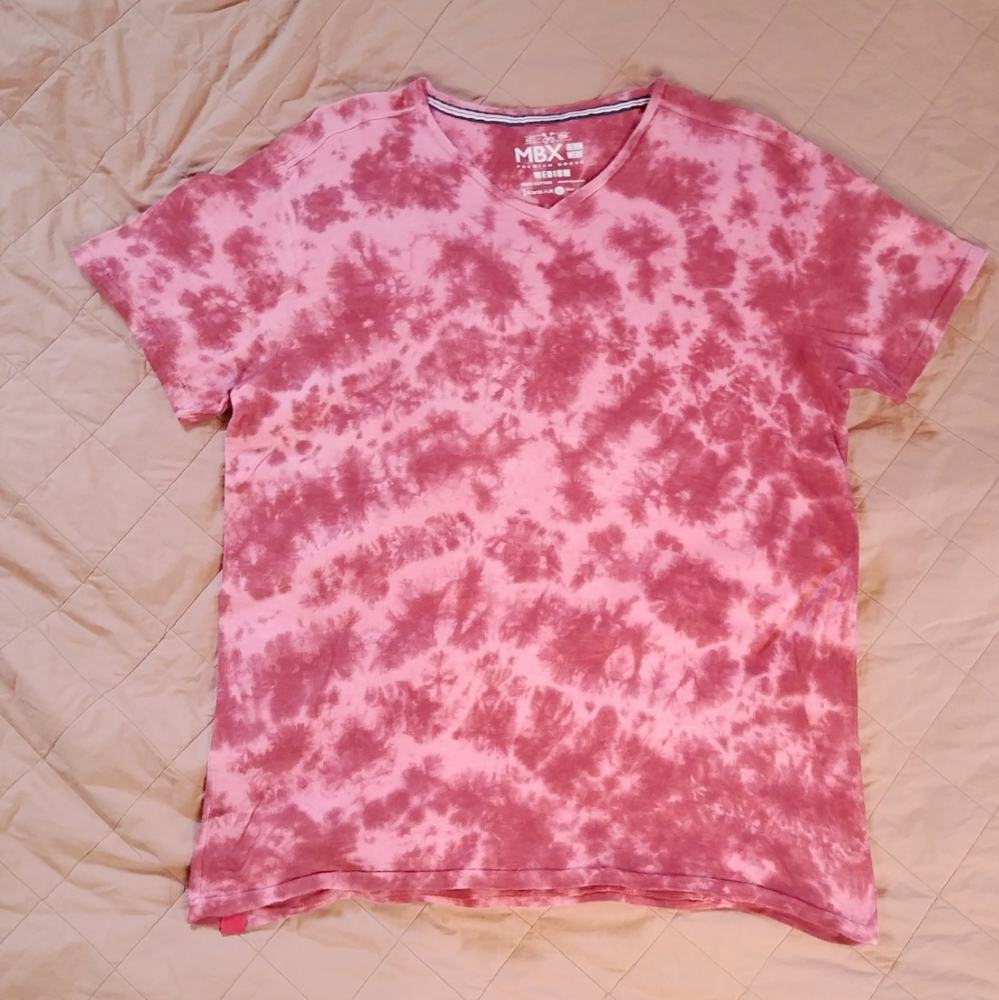 Tie- Dye MBX Rust & Pink V-neck T-shirt Med